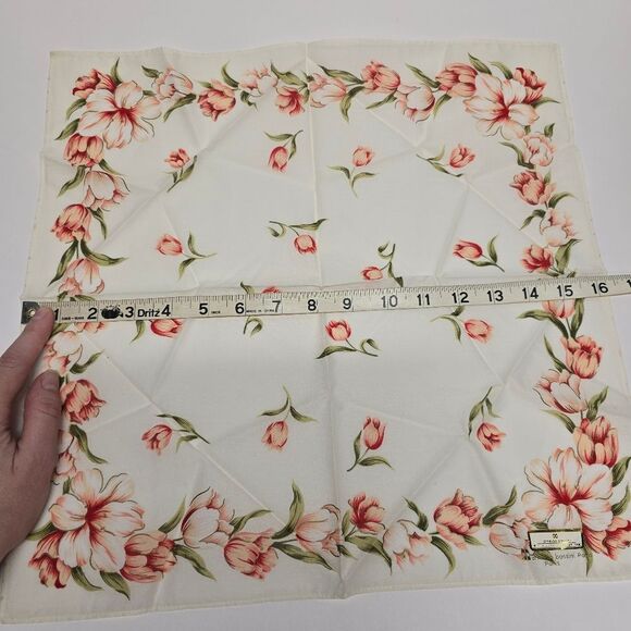Arnaldo Bassini Vintage Cotton Floral Tulip Handkerchief Neckerchief Bandana NWT - Picture 7 of 9